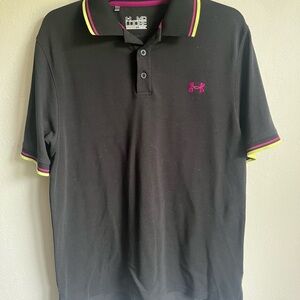Men’s M Black Under Armour Loose Fit Heatgear Casual Athleisure Polo